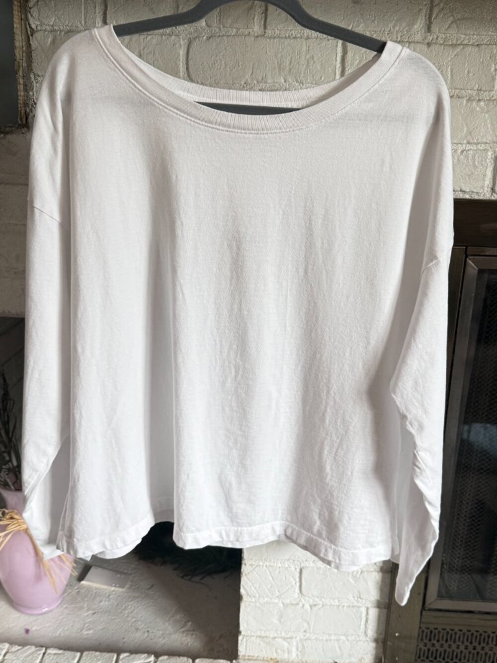 Vitamin A NWT White Oversized Boat Neck Cotton Tee XS/S Sustainable